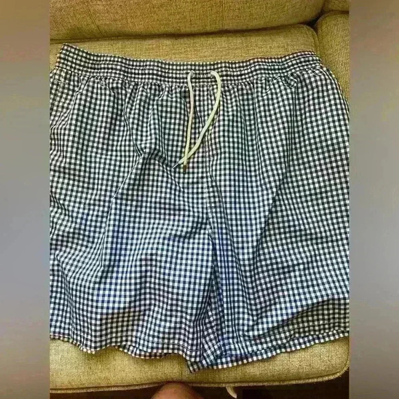 Polo Ralph Lauren Gingham Plaid Cotton Blend Bathing Suit Trunks - Picture 1 of 8